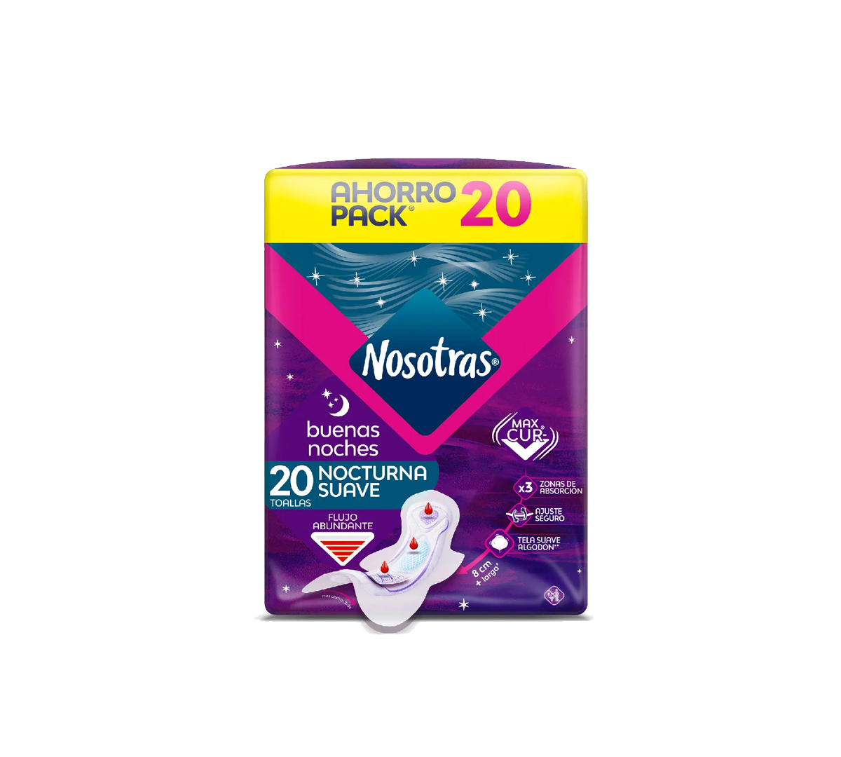Nosotras Toallas Nocturnas - 20 Unidades