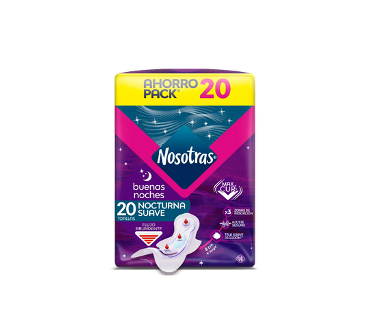 Nosotras Toallas Nocturnas - 20 Unidades