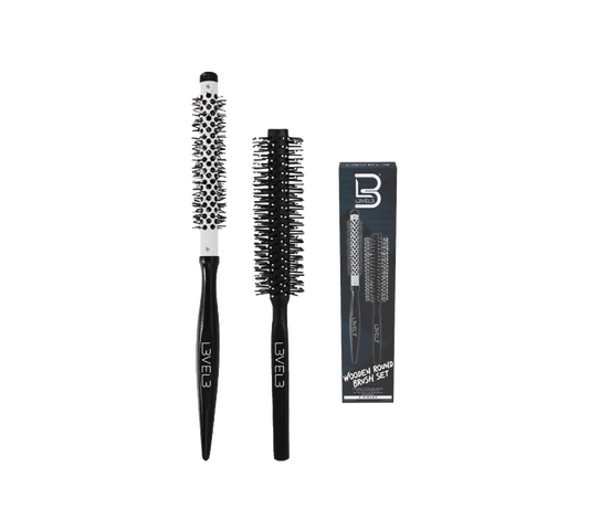 Set Cepillos Redondos Madera 2 Pzs Level 3