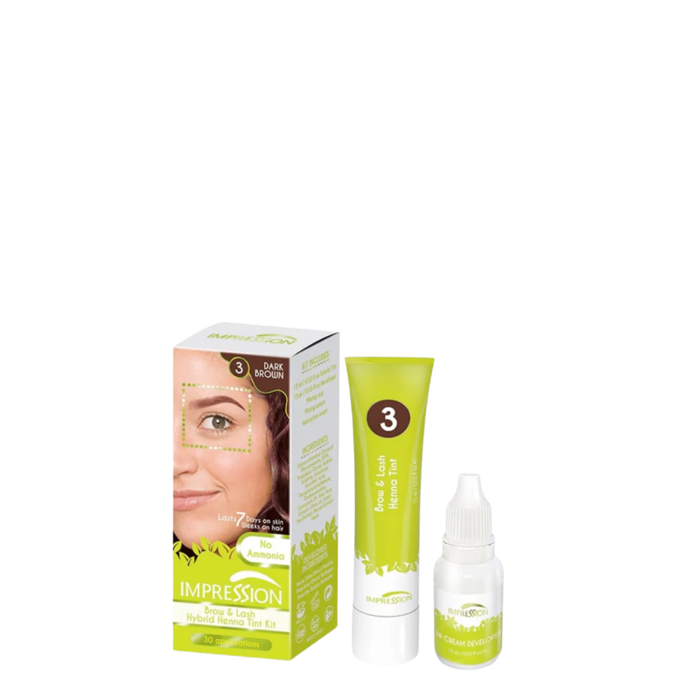 Kit Hair Colour Tintura Castaño Oscuro para Cejas y Pestañas 15ml Impression