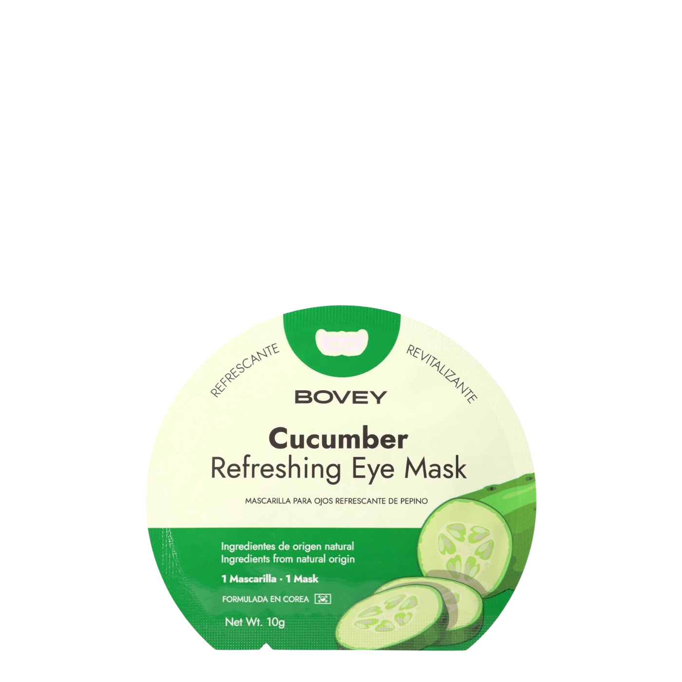 Mascarilla facial refrescante de pepino Bovey para ojos, ayuda a aliviar la fatiga y reducir hinchazón en la zona ocular.