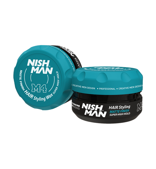 Cera Fijación Súper Alta M4 Matte Finish Super High Hold Wax 100ml Nishman