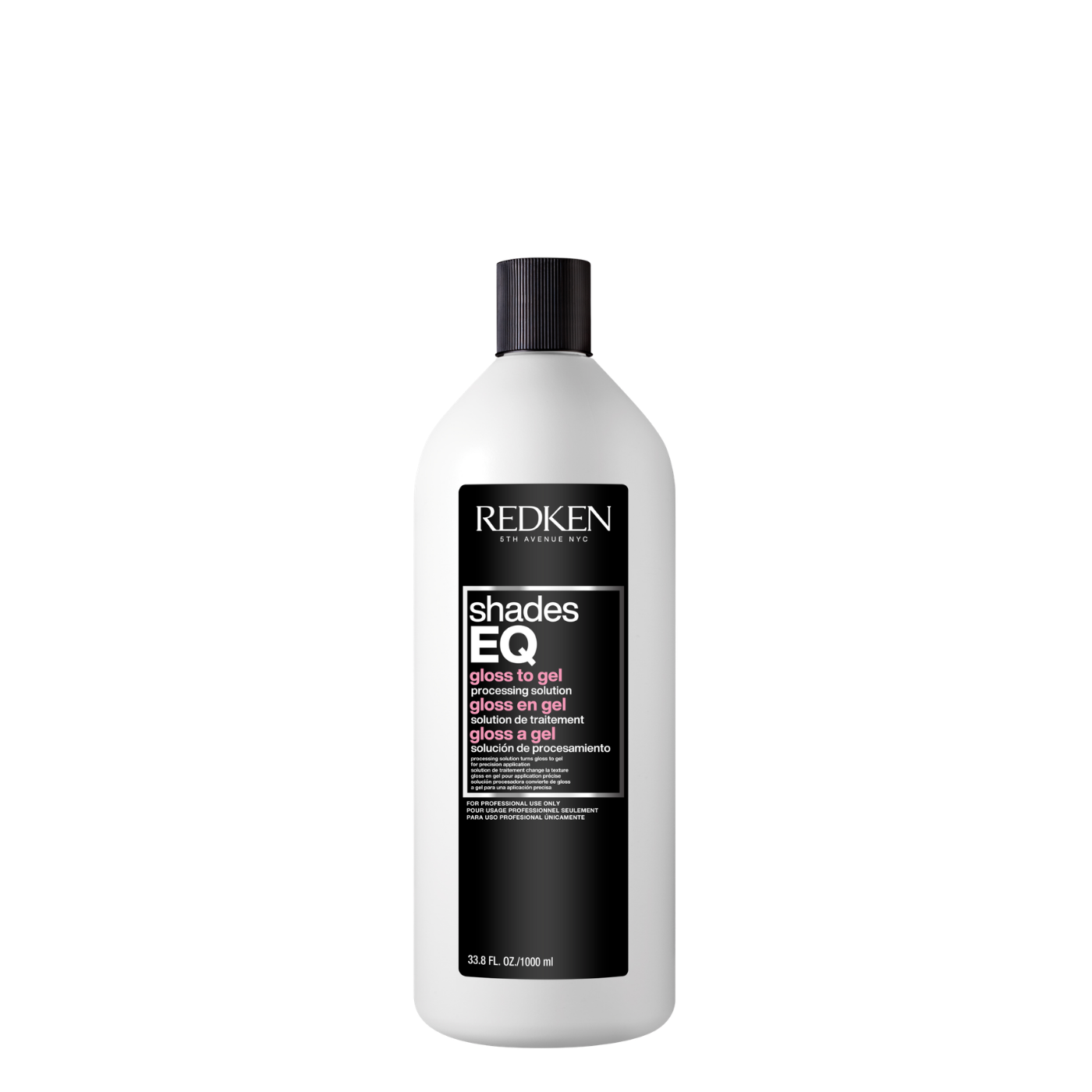 Botella de 500 ml de Shades EQ Processing Solution de la marca Redken, revelador líquido específico de 7 volúmenes (2%) para activar la coloración demi-permanente de pH ácido Shades EQ Gloss.