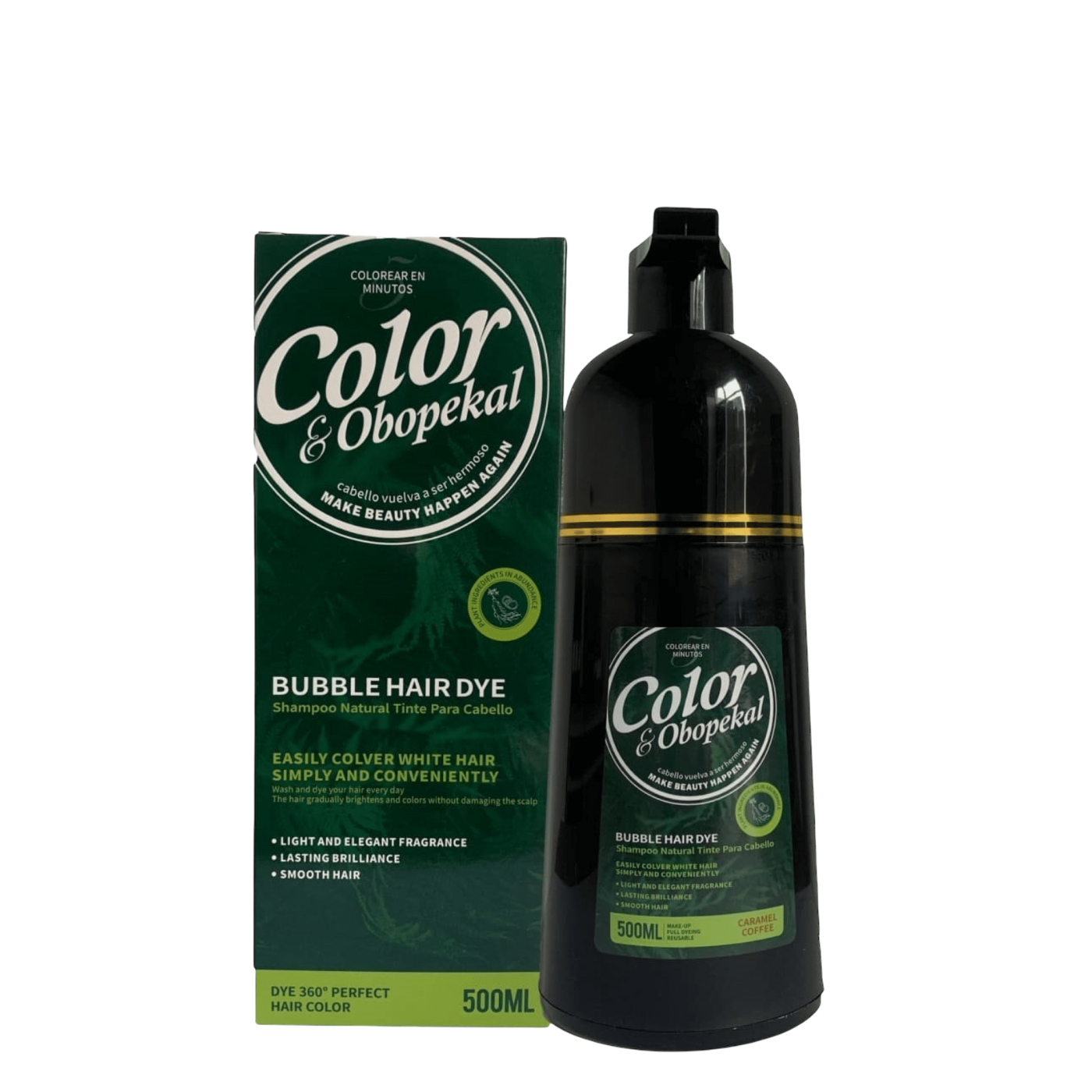 Obopekal Shampoo Colorante Cubre Canas Cobertura Total
