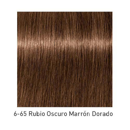 Tinte para cabello Igora Royal de Schwarzkopf en caja con tonos rubios y cobrizos, muestra el producto y la variedad de colores disponibles.