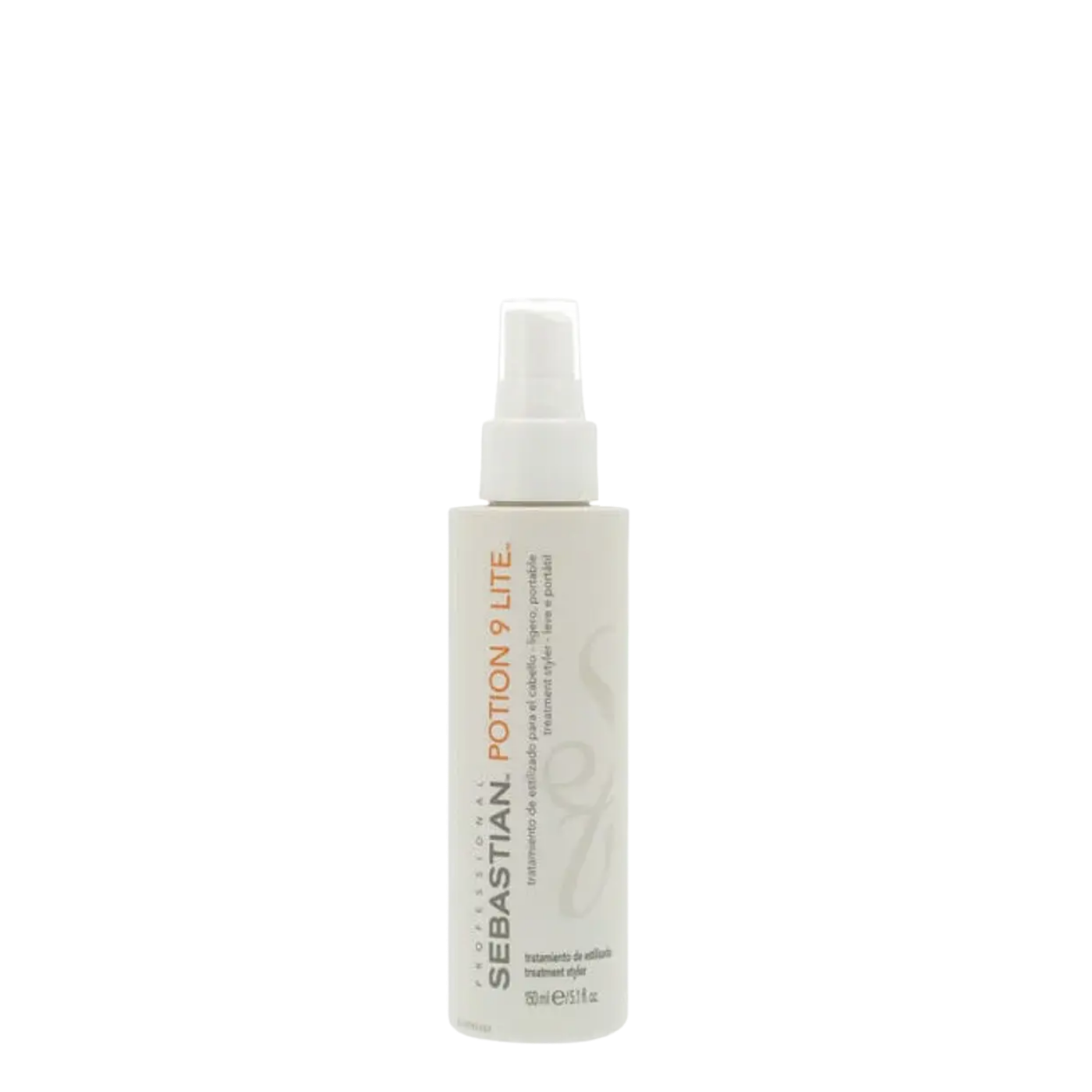 Tratamiento Sebastian Potion 9 Lite en frasco de 150ml, con fórmula para cabello suave y brillante.