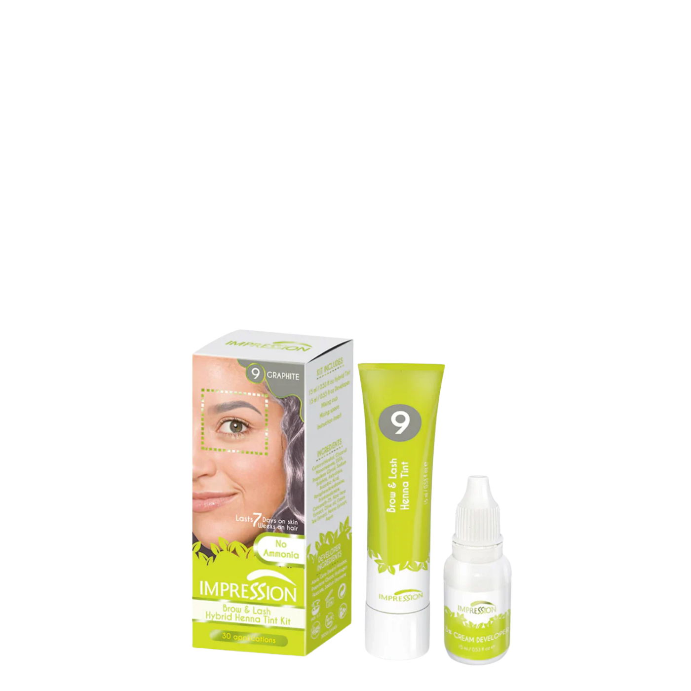 Kit Hair Tintura Cejas y Pestañas Ceniza 15ml Impression