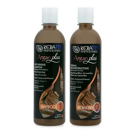 Kit Alisado Keratin Profesional Argan Plus 500ml