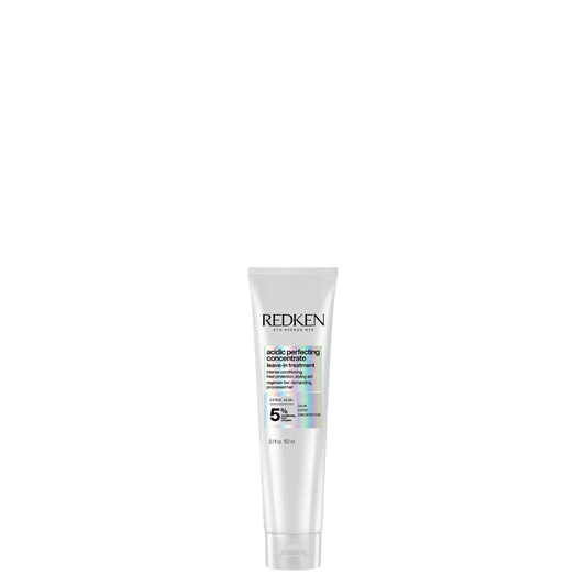 Tratamiento Leave-In Redken Acidic Perfecting Concentrate de 150 ml para cuidado del cabello, en botella con dispensador.