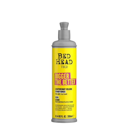 Acondicionador Tigi Bed Head Bigger The Better 300ml con fórmula ligera para volumen y cabello más lleno y brillante.