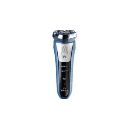 Afeitadora Gama Sport, máquina de afeitar eléctrica con mango ergonómico y cabezal de afeitado en color negro y verde.