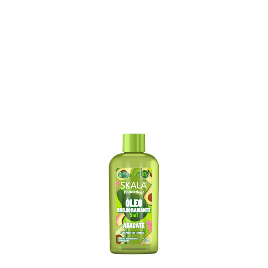 Aceite capilar de aguacate SKALA, 90 g, en envase transparente con aceite de color verde y etiqueta con marca y detalles.
