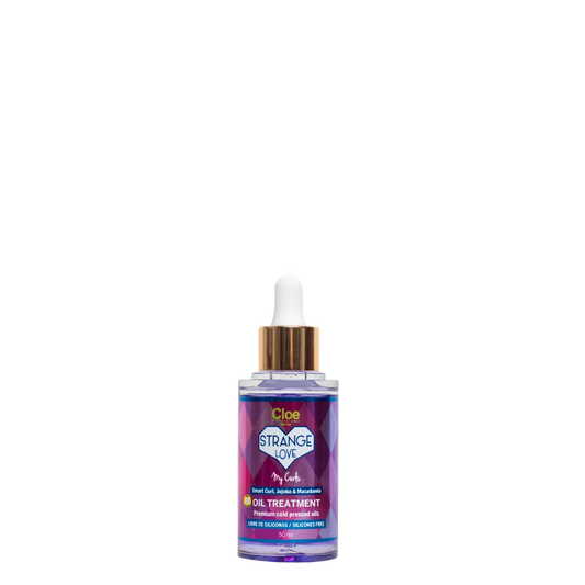 Aceite capilar nutritivo Cloe Strange Love para sellar puntas, frasco de 50 ml, con fórmula hidratante y reparadora para el cabello