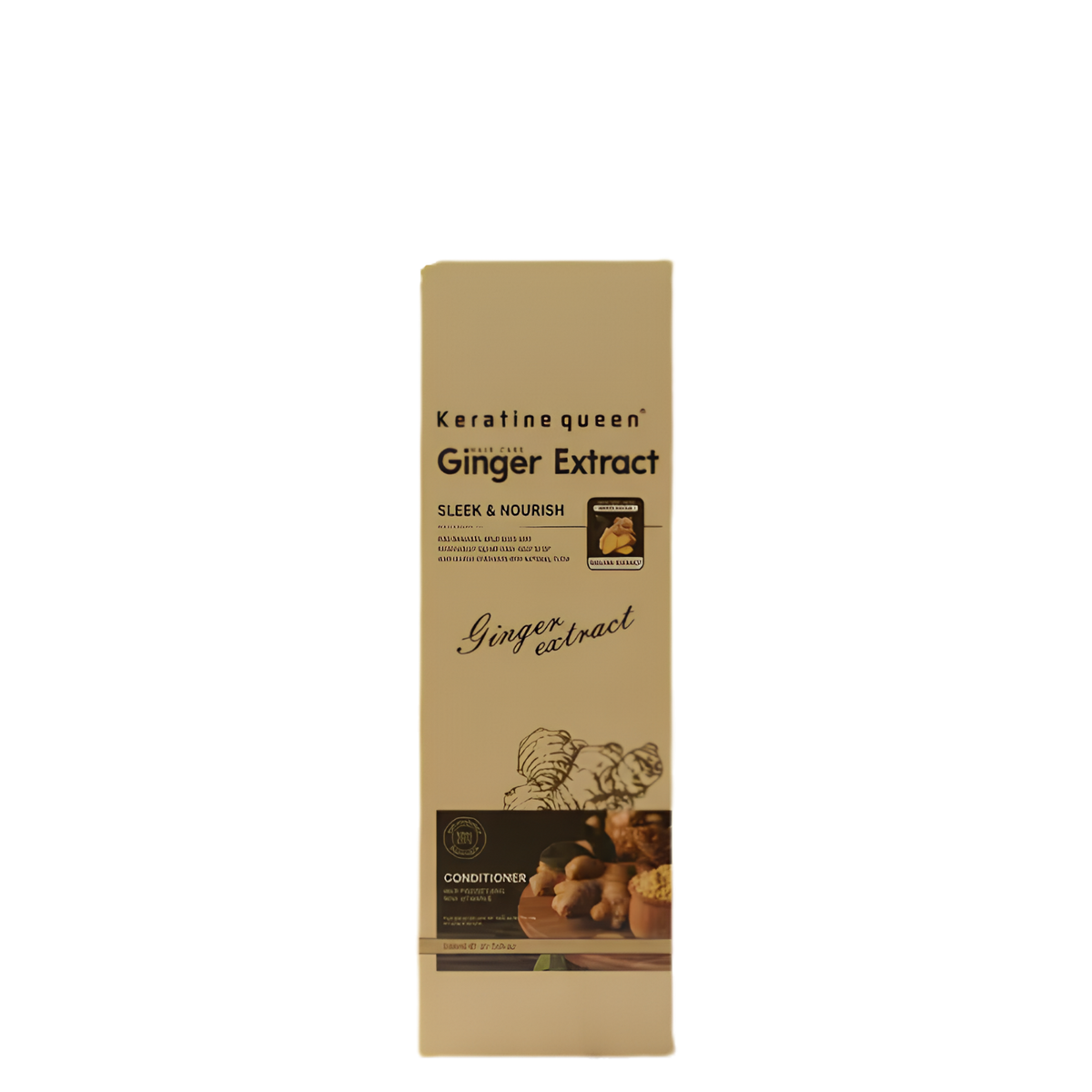 Acondicionador capilar anticaída y estimulante Keratine Queen con extracto de jengibre en botella de 800 ml, Casa Belleza.