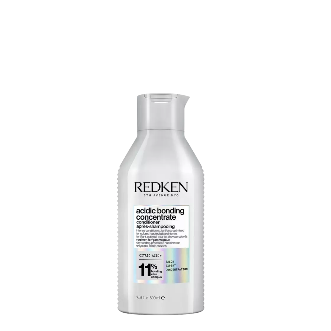 Acondicionador Redken Acidic Bonding Concentrate de 500ml con complejo 11% para fortalecer y reparar el cabello.