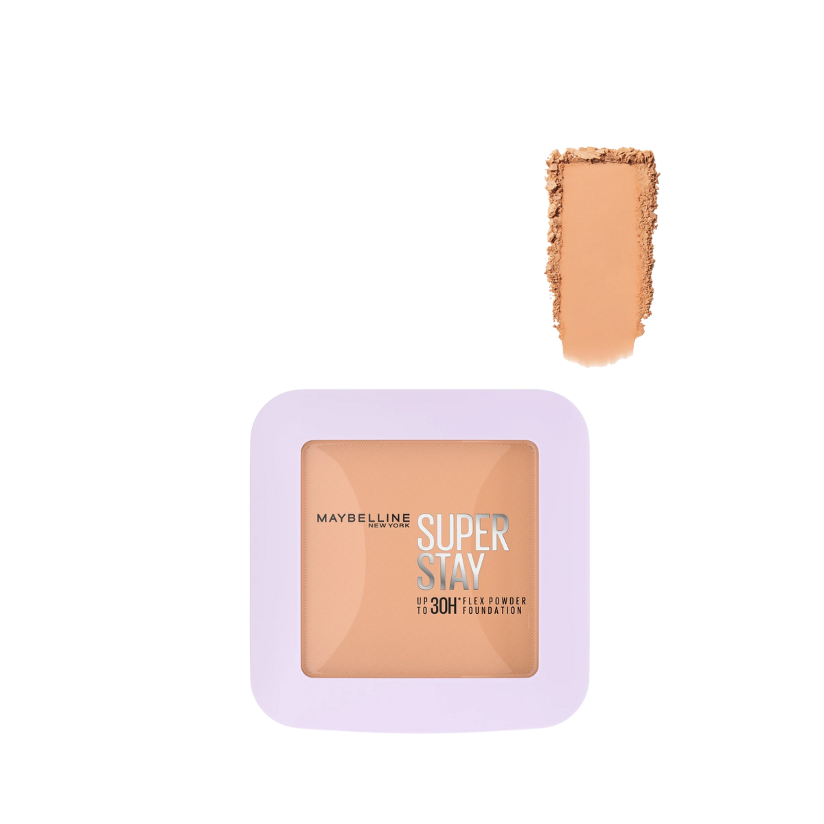 Base de maquillaje en polvo Maybelline SuperStay Flex Powder tono 310, base facial de acabado natural y duradero.