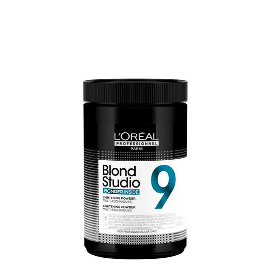 Polvo decolorante Blond Studio 9 con protector integrado de L'Oréal Professionnel, 500 g, ideal para decoloración de cabello.