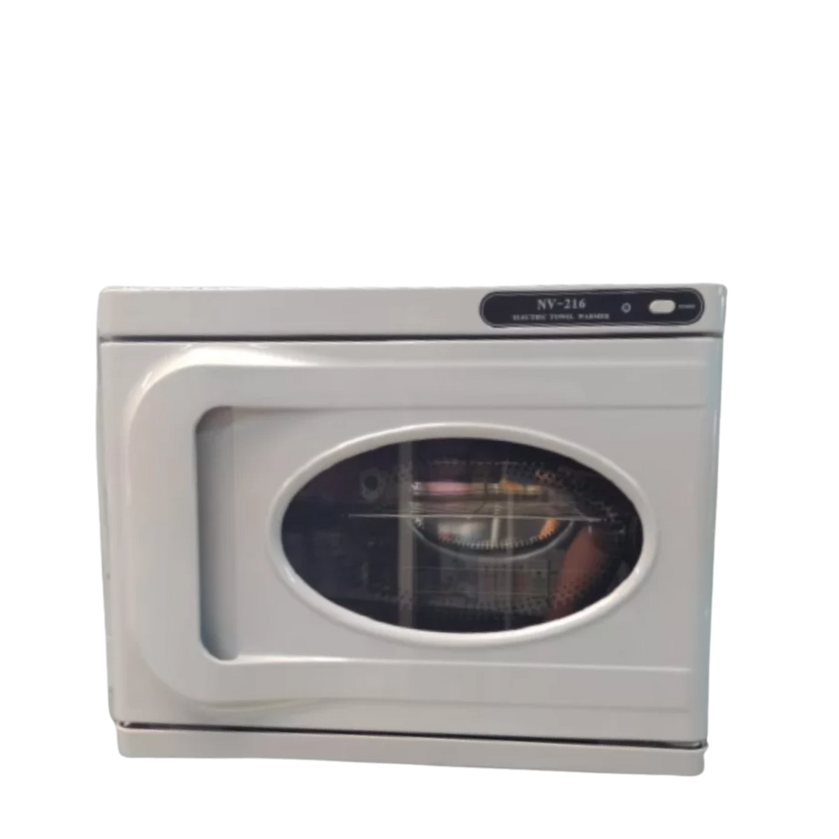 Esterilizador y calentador de toallas profesional UV y térmico XP28 de Tiendas Allison, con toallas en su interior.