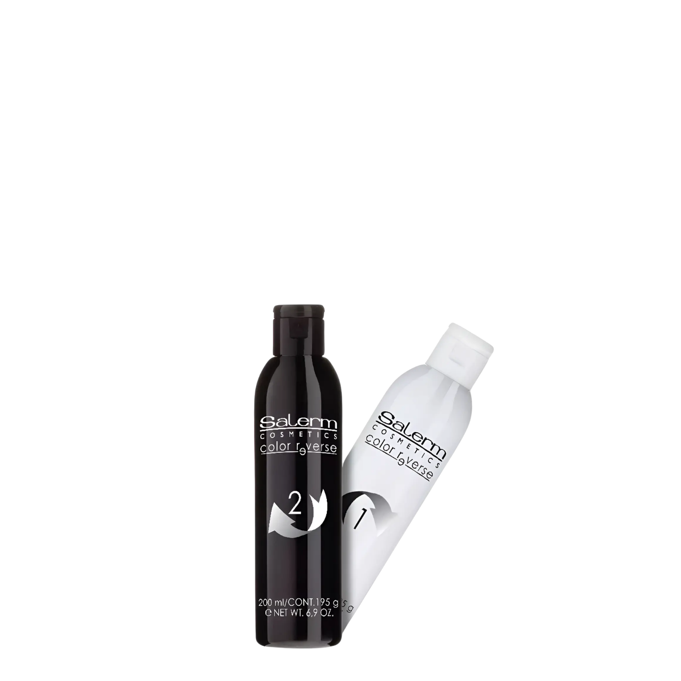 Removedor de color Reverso Color Salerm de 200 ml, muestra el producto en su envase con diseño blanco y detalles en azul.