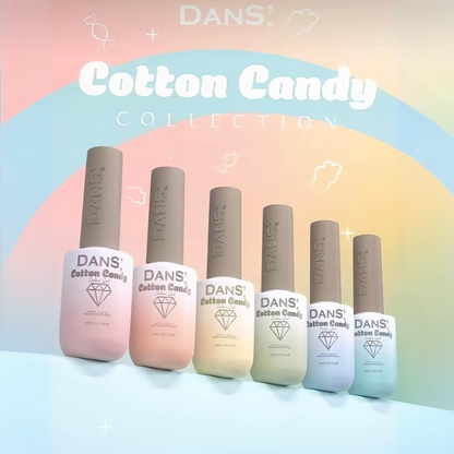Esmalte Dans de la colección Cotton Candy, color rosa suave, en frasco con logo de la marca, muestra el tono en la imagen
