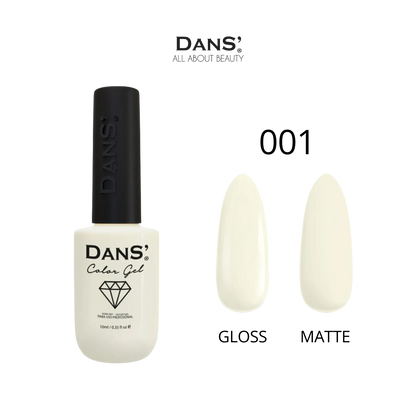 Esmalte Dans' Color Gel en tono vibrante, con botella de esmalte de marca Dans, exhibido sobre fondo neutro.