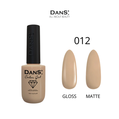 Esmalte Gel Dans' Color Gel en frasco con color vibrante y acabado brillante, ideal para uñas elegantes y duraderas.