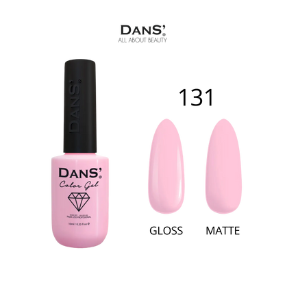 Esmalte gel Dans Color Gel en frasco, color vibrante y brillante para uñas, muestra el envase con el logo de Dans.