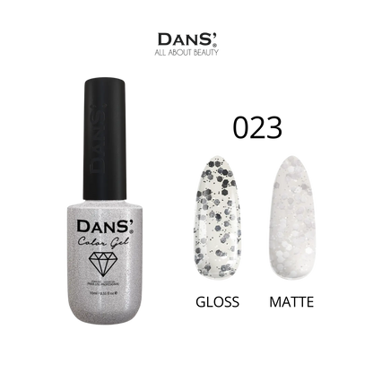 Esmalte Gel Dans' Color en frasco, con color vibrante y acabado brillante, para uñas duraderas y de estilo profesional.