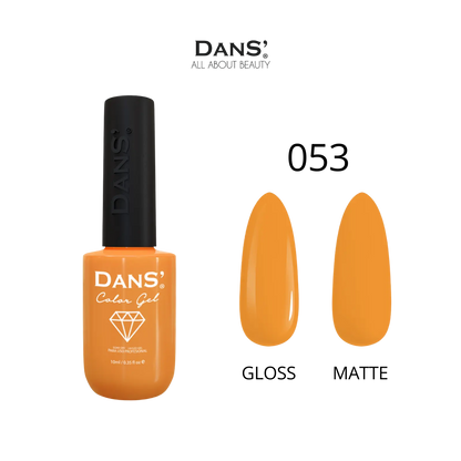 Esmalte Gel Dans' Color en tono 53, con acabado brillante y diseño de botella con etiqueta en la imagen.