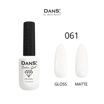 Esmalte gel Dans' Color en frasco, color número 61, con acabado brillante y textura cremosa para uñas.