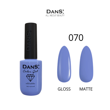 Esmalte gel Dans' Color Gel en frasco, con color vibrante y acabado brillante, ideal para uñas duraderas y elegantes.