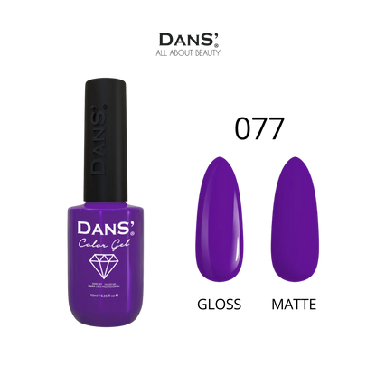 Esmalte Dans' Color Gel en color burdeos, con acabado brillante, en frasco de marca Dans, para uñas de gel o esmalte tradicional.