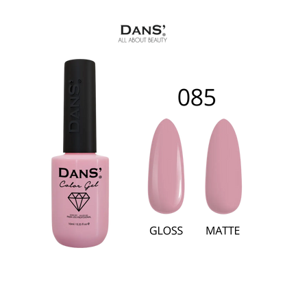Esmalte gel Dans' Color Gel en tono 85, con acabado brillante y color vibrante para uñas elegantes y duraderas.