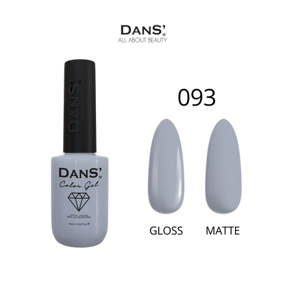 Esmalte gel Dans' Color Gel en tono azul profundo, colocado en un frasco abierto sobre una mesa blanca.
