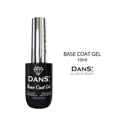 Esmalte Dans base gel y top coat de 10 ml en frasco, ideal para uñas con acabado duradero y brillo brillante.