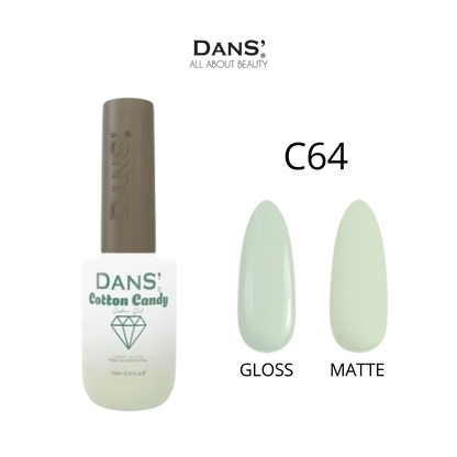 Esmalte Dans de la colección Cotton Candy con color rosa suave y acabado brillante, en frasco de esmalte de la marca Dans.