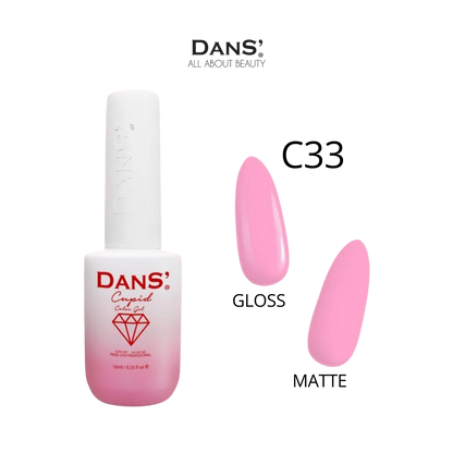 Esmalte Dans de la colección Cupid, color rosa suave, en frasco con diseño elegante, para uñas con acabado brillante.