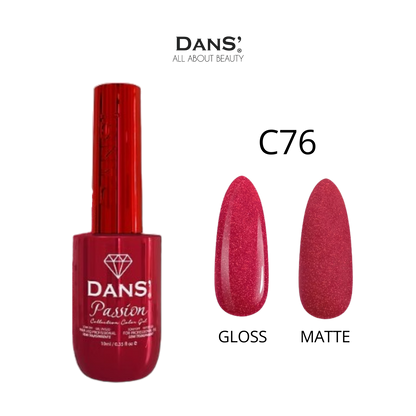 Esmalte Dans Passion de la colección Passion, con frasco de color rosa y detalles dorados, perfecto para uñas elegantes y vibrantes.