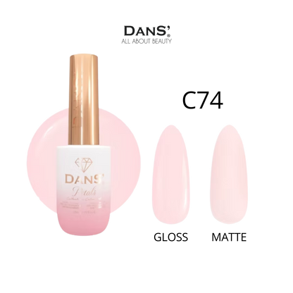 Esmalte Dans en tono rosa de la colección Petals, muestra el frasco y el color vibrante del esmalte en el envase.