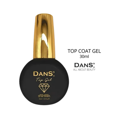 Esmalte Dans base gel y top coat de 30 ML, frascos transparentes con líquido incoloro para uñas.