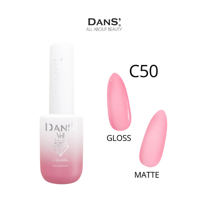 Esmalte Dans de la colección Veil, color gris suave en frasco con diseño elegante, muestra el producto en un fondo neutro.