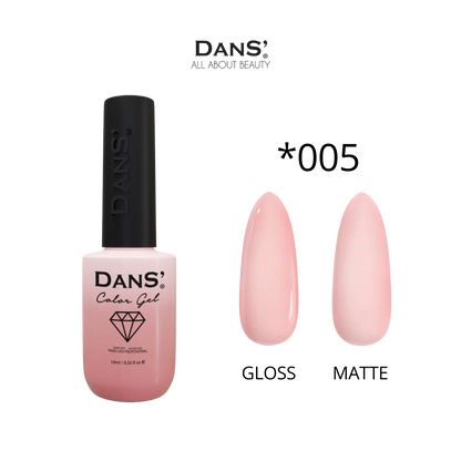Esmalte Gel Dans' Color en tono 05, con acabado brillante y color vibrante, para uñas de estilo profesional.