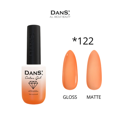 Esmalte Dans' Color Gel de color vibrante en frascos con tapa negra, ideal para uñas duraderas y brillantes