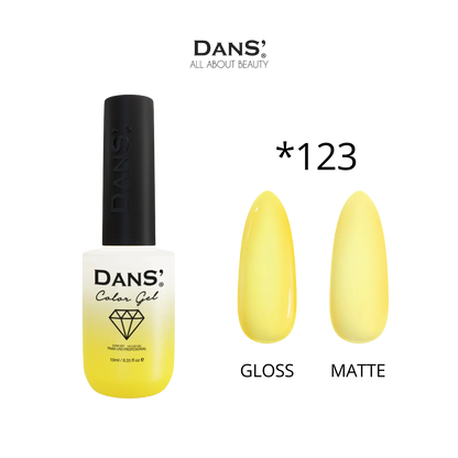 Esmalte en gel Dans' Color Gel de la marca Dans con frasco y color vibrante para uñas.