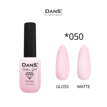 Esmalte gel Dans' Color Gel en color vibrante, muestra el frasco con la etiqueta y el tapón en la imagen.
