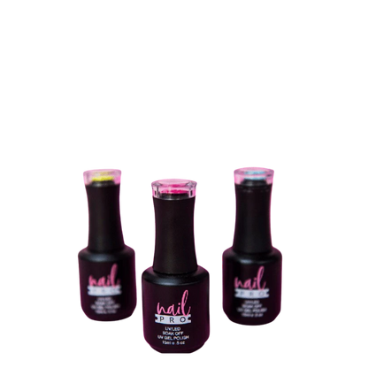Esmalte Nail Pro X001-X083 en frasco, color vibrante y brillante, ideal para manicuras y cuidado de uñas.