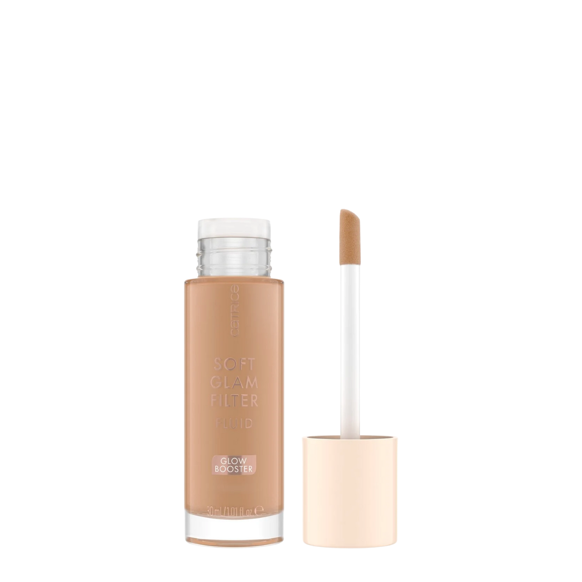Base facial Catrice Soft Glam Filter Fluid, fluido perfeccionador para rostro en tonos múltiples, 30 ml, textura ligera y natural