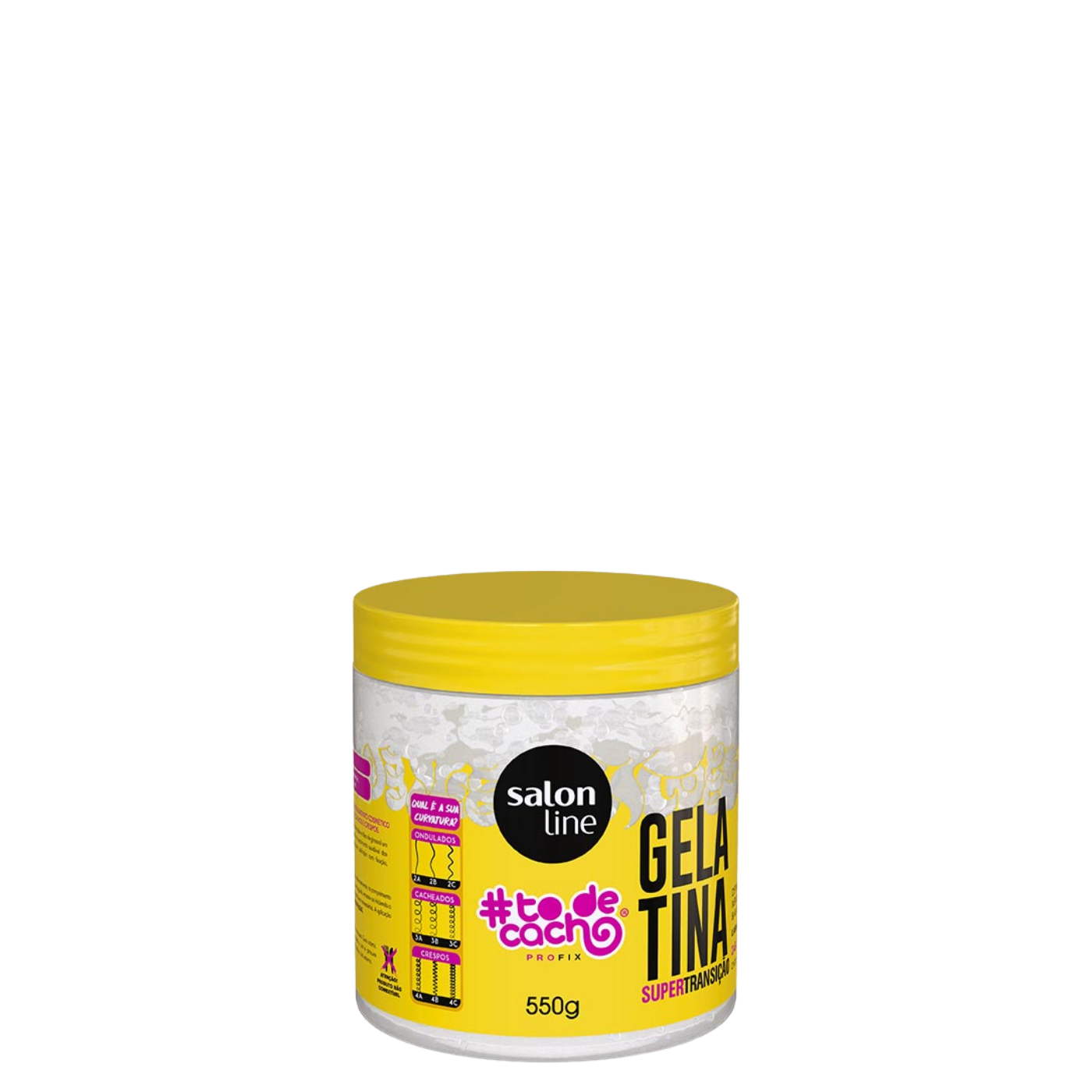 Pote de 550 g de la gelatina capilar #todecacho Súper Transición de Salon Line, gel fijador para texturizar y definir rizos en etapa de transición capilar.