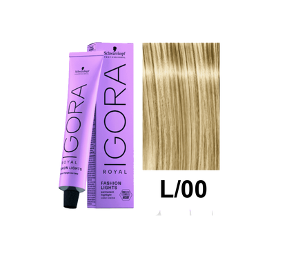Tinte Schwarzkopf Igora Royal en caja con tubo de color y guía de tonos para cabello.