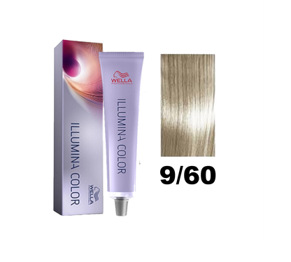 Tinte para cabello Wella Illumina Color en tono 9.60, fórmula luminosa y brillante para un color radiante y natural